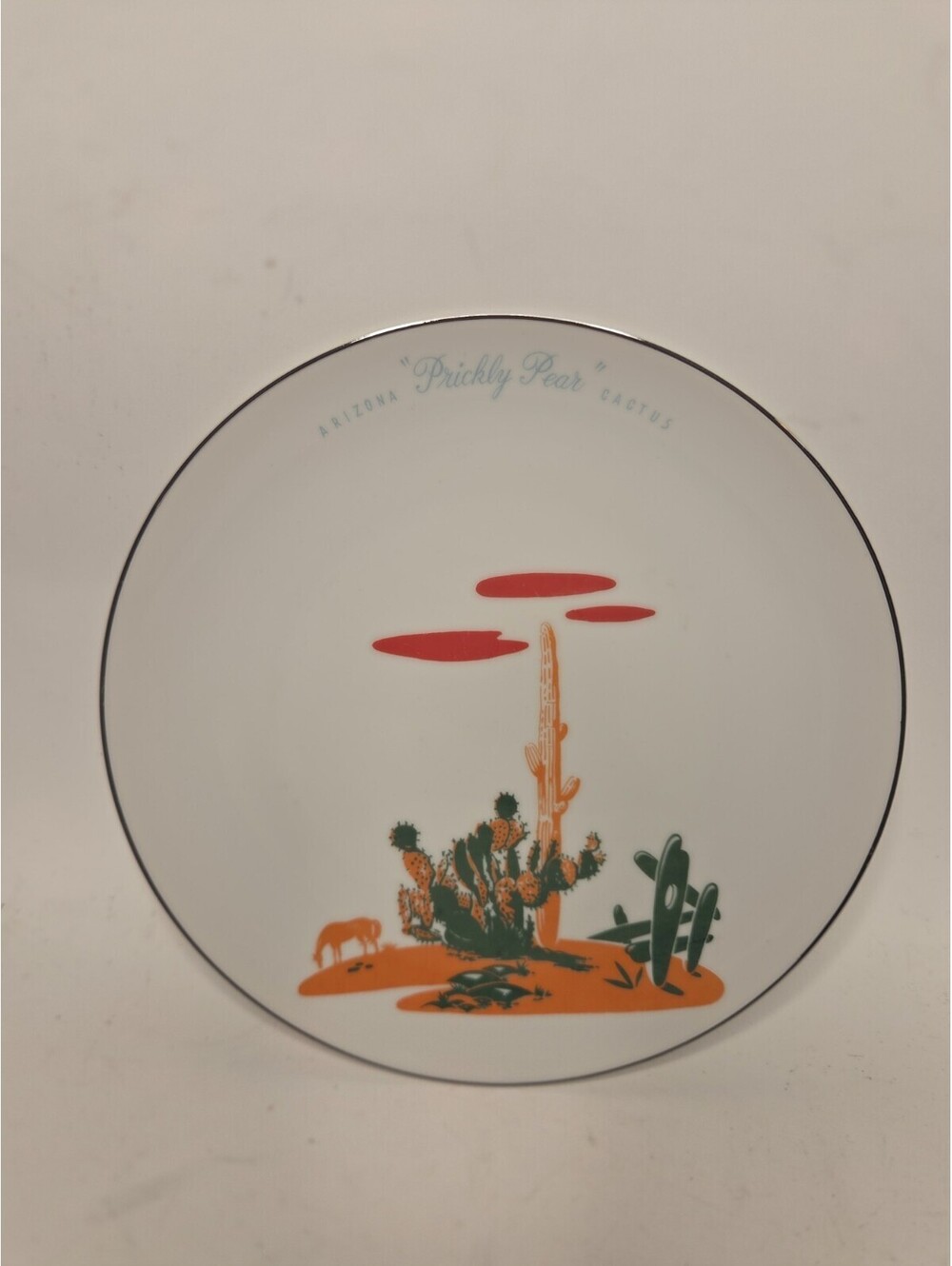 Vintage Blakely Oil - Arizona Cactus - Prickly Pear 10" Fine China Dinner Plate